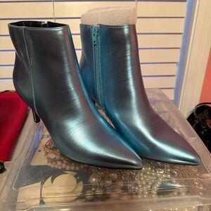 Rogue Shiny Blue Ankle Booties
